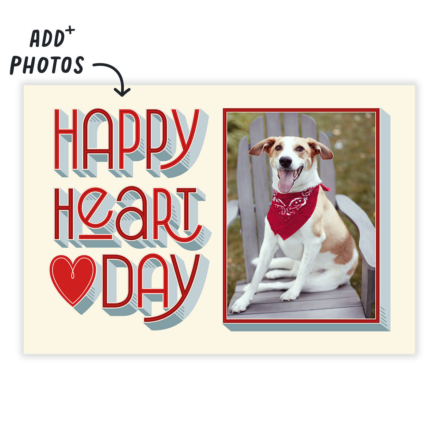 Personalized Happy Heart Day Valentine's Day Photo Card  image number 2