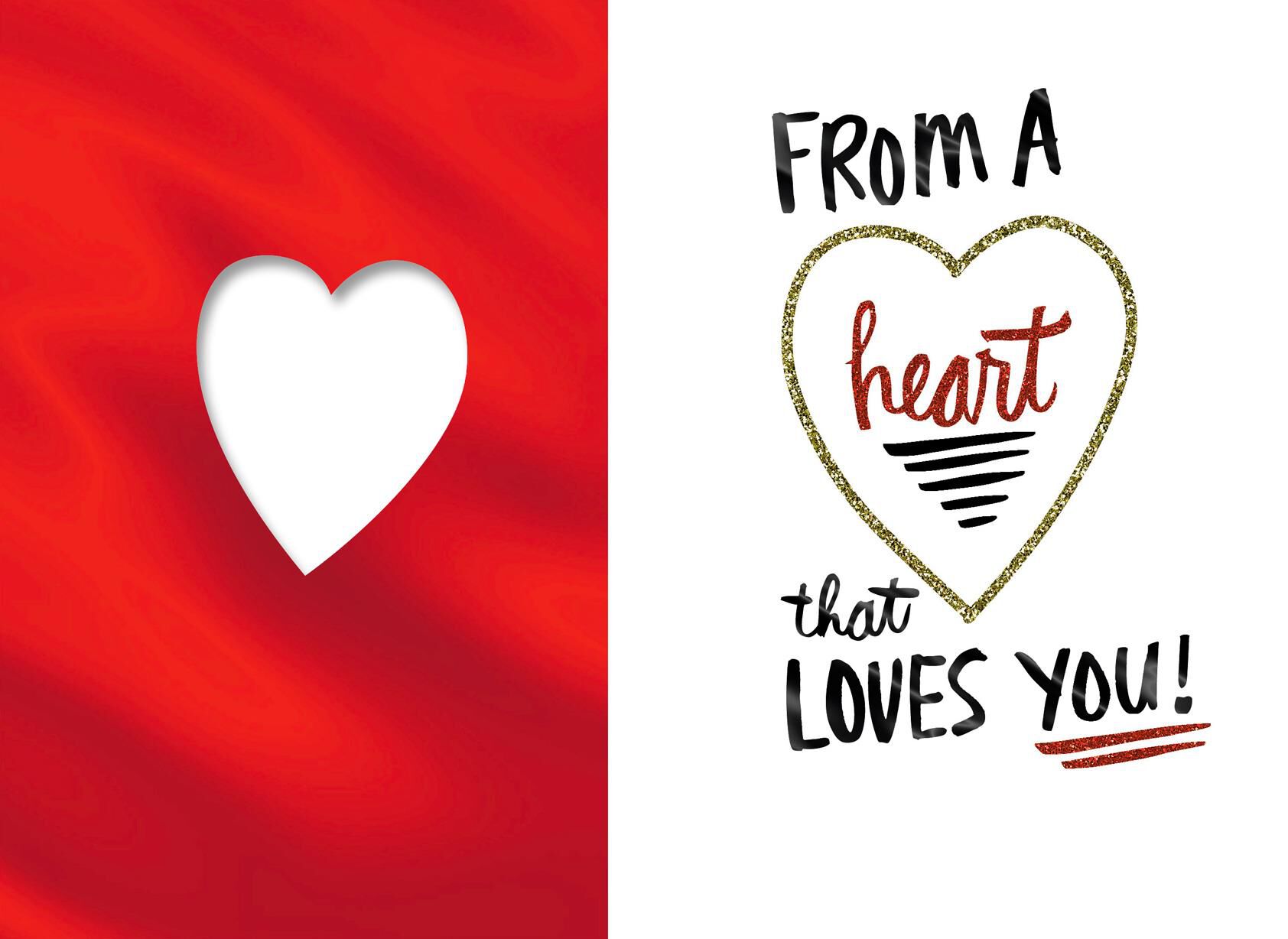 Peek Through Heart Valentine's Day Card