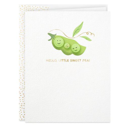 Hello Little Sweet Pea New Baby Card, 