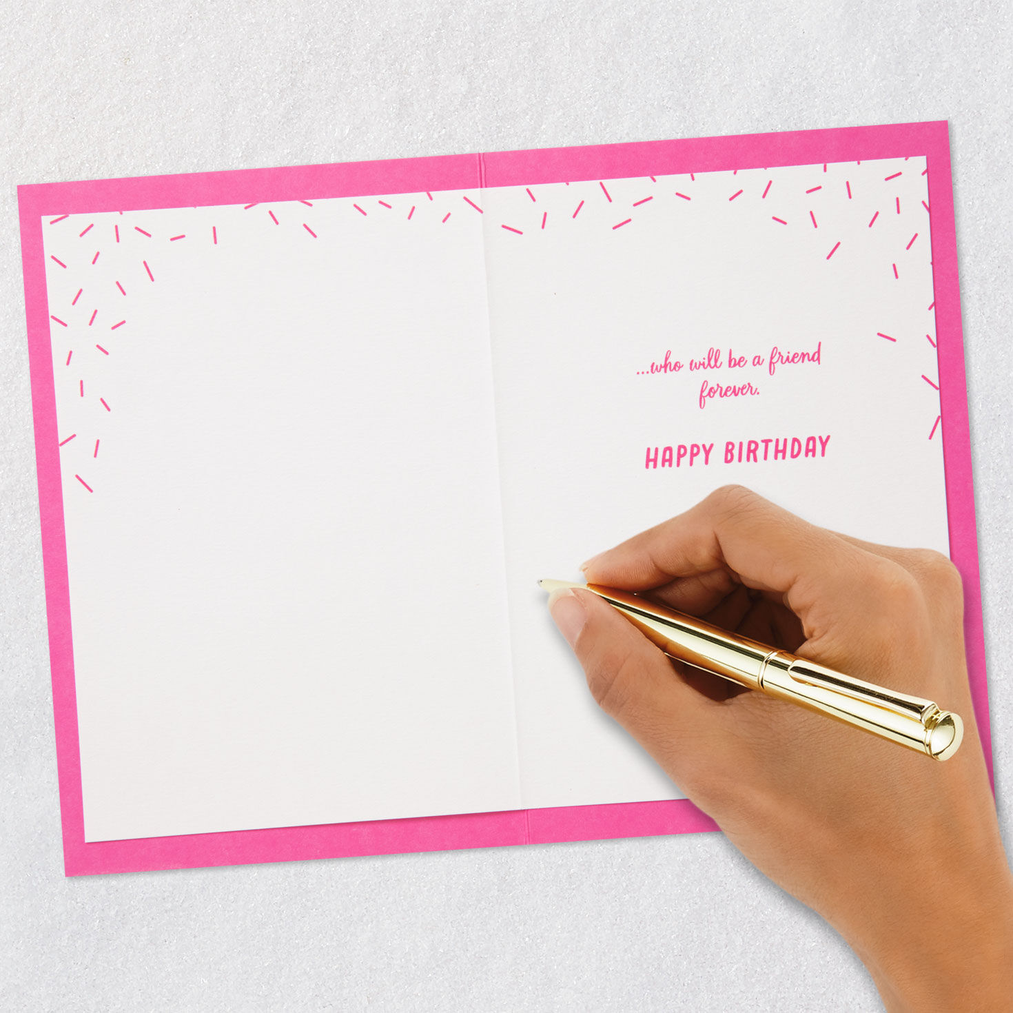 Dogs in Pink Car Friend Birthday Card for Her signing card image number 6