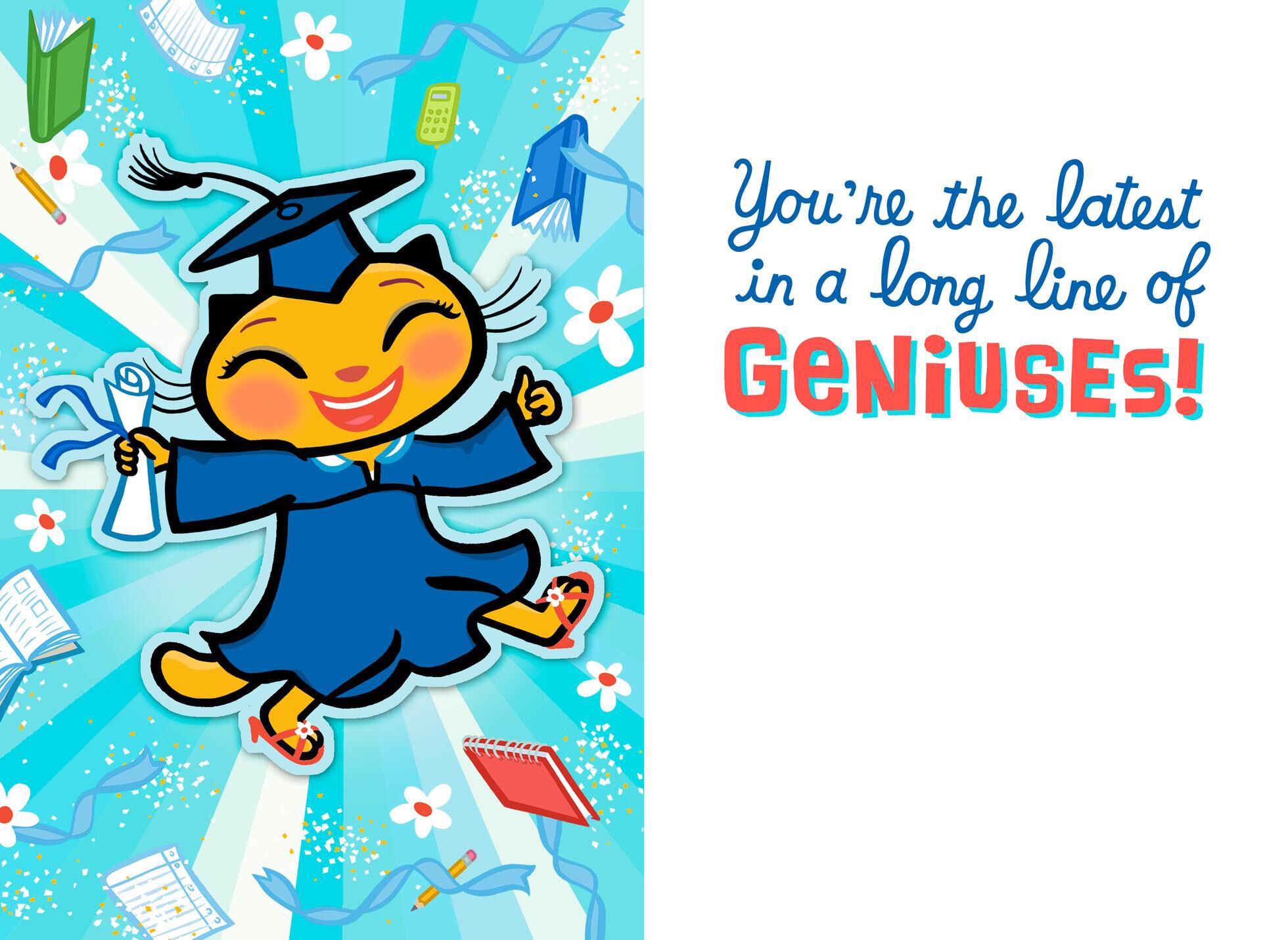 Long Line of Geniuses Pop Up Graduation Card for Granddaughter