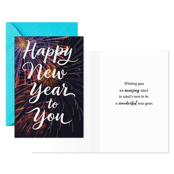 Iridescent Fireworks New Year Cards, Pack of 6, , large image number 2