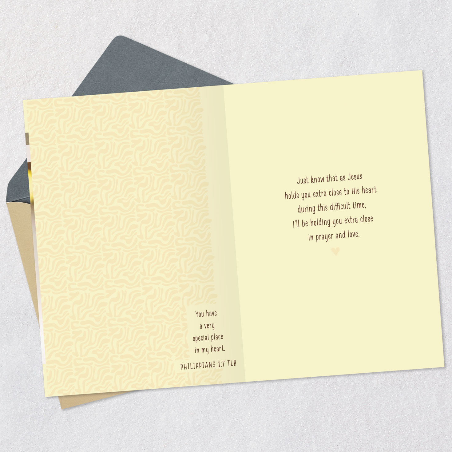 Caring Thoughts and Loving Prayers Religious Sympathy Card, , large image number 4