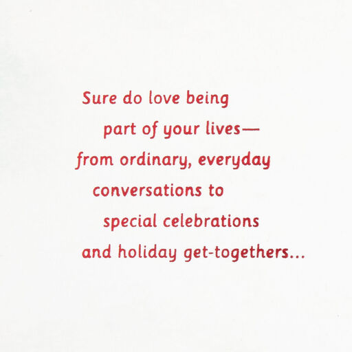 Being Part of Your Lives Christmas Card for Daughter and Her Husband, 