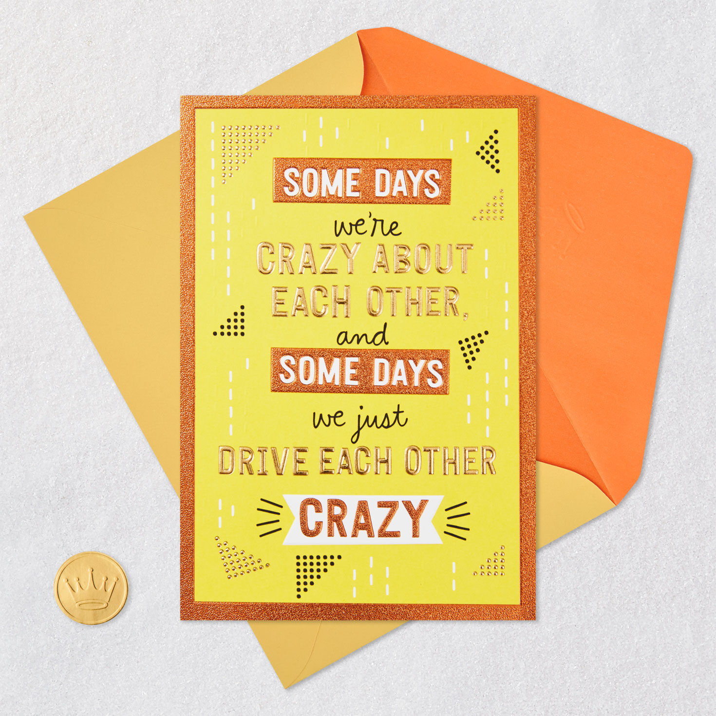 Orange and Yellow Love Card for Spouse Card Front with Envelope and Gold Seal image number 5