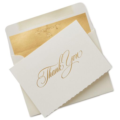 classic ivory and gold thank you notes box of 10