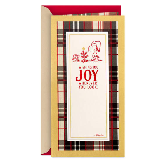 Peanuts® Wishing You Joy Money Holder Christmas Card, , large image number 1