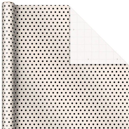 Black Dots on Ivory Wrapping Paper, 22.5 sq. ft., 