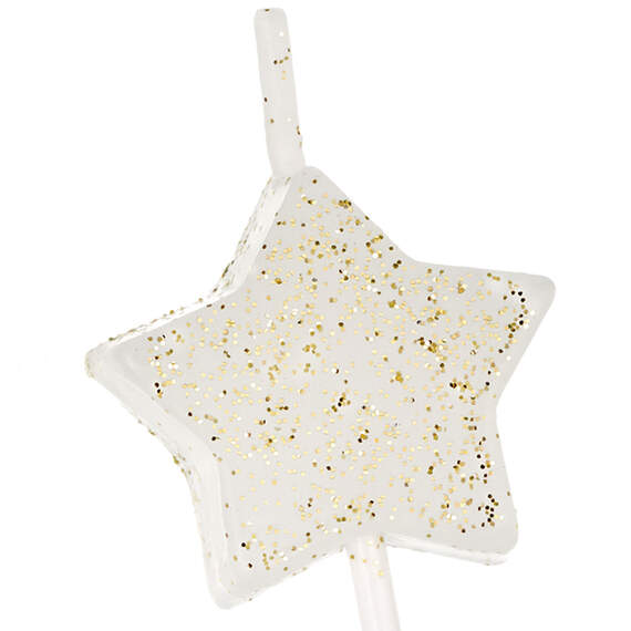 White Star-Shaped With Glitter Birthday Candles, Set of 6, , large image number 3