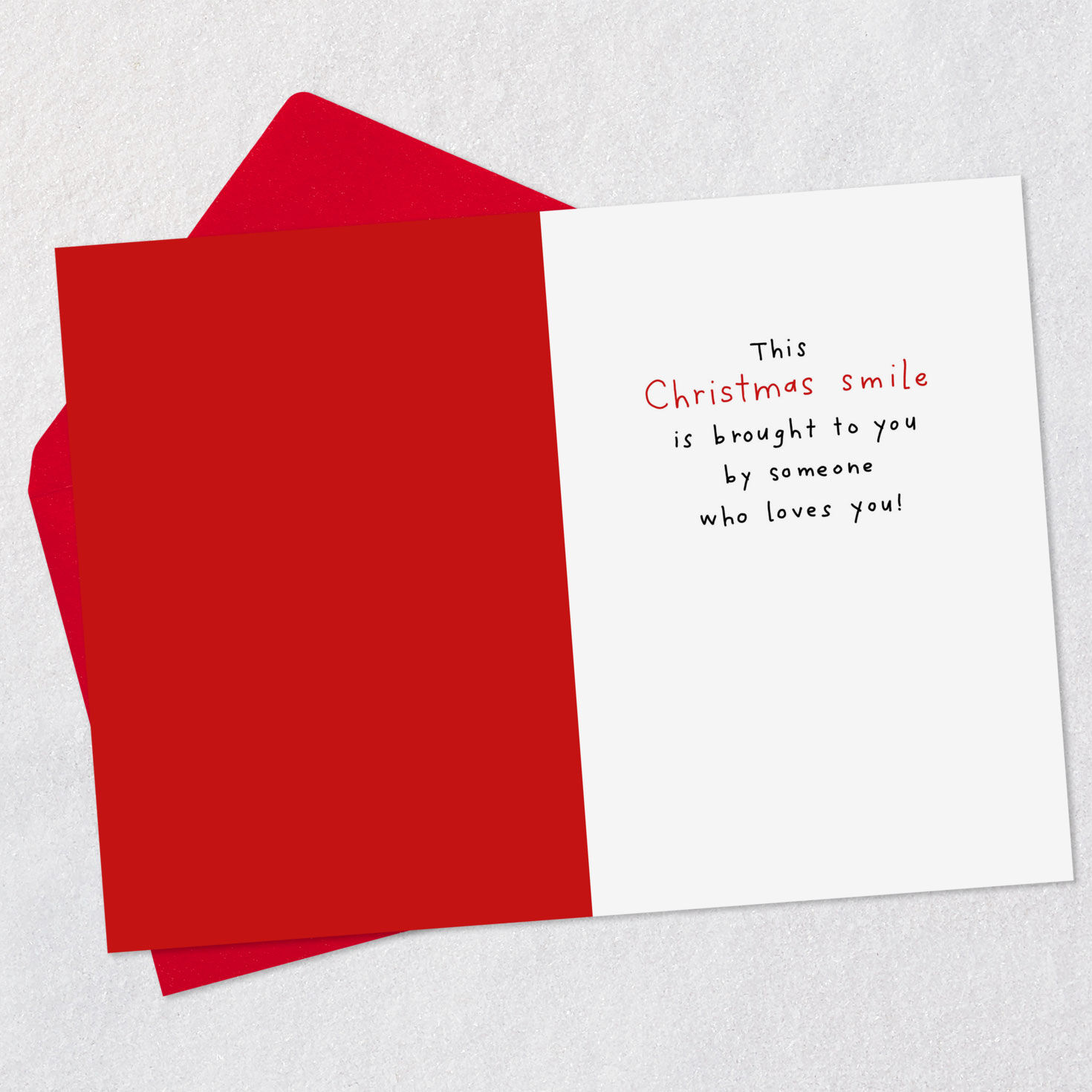 Dog Smiling Funny Christmas Card from Loved One Open card with envelope image number 3