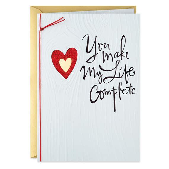 You Make My Life Complete Romantic Valentine's Day Card, , large image number 1