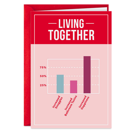Living Together Graph Romantic Funny Valentine's Day Card, 