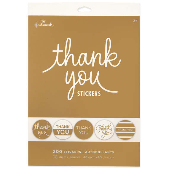 Gold Foil Thank-You Sticker Seals, 10 sheets, , large image number 6