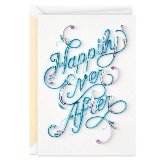 Happily Ever After Quilled Paper Handmade Wedding Card