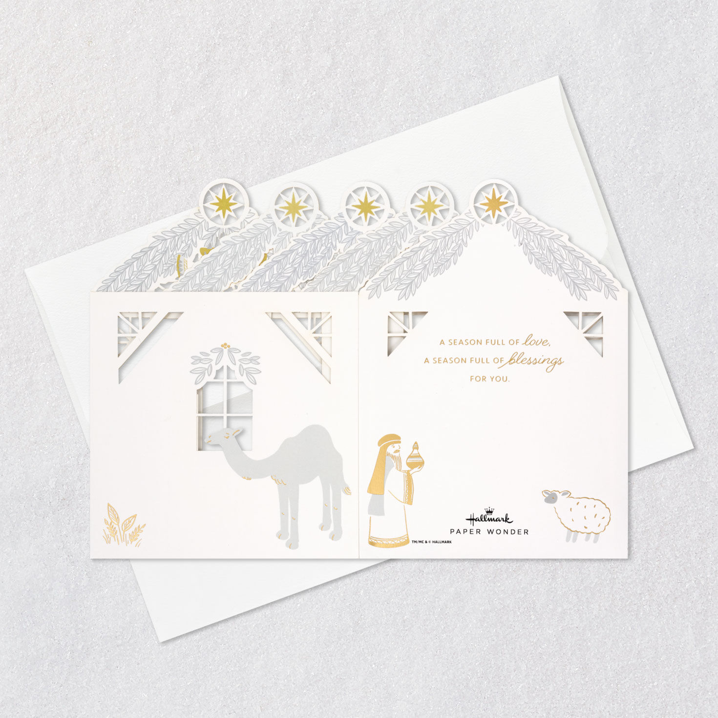 Joy to the World Nativity Scene Musical 3D Pop-Up Christmas Card With Light, , large image number 7