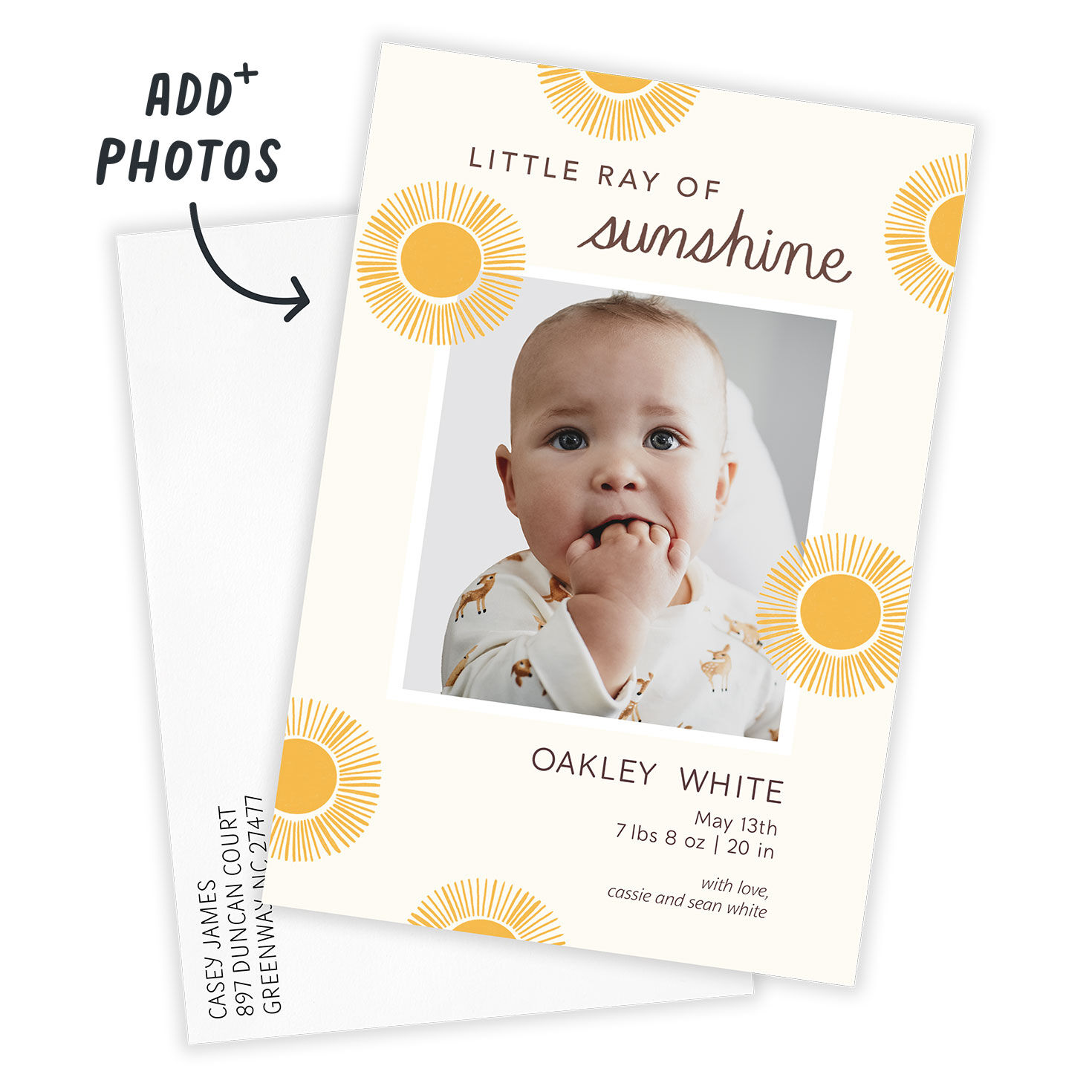 Ray of Sunshine Birth Announcement, , large image number 2