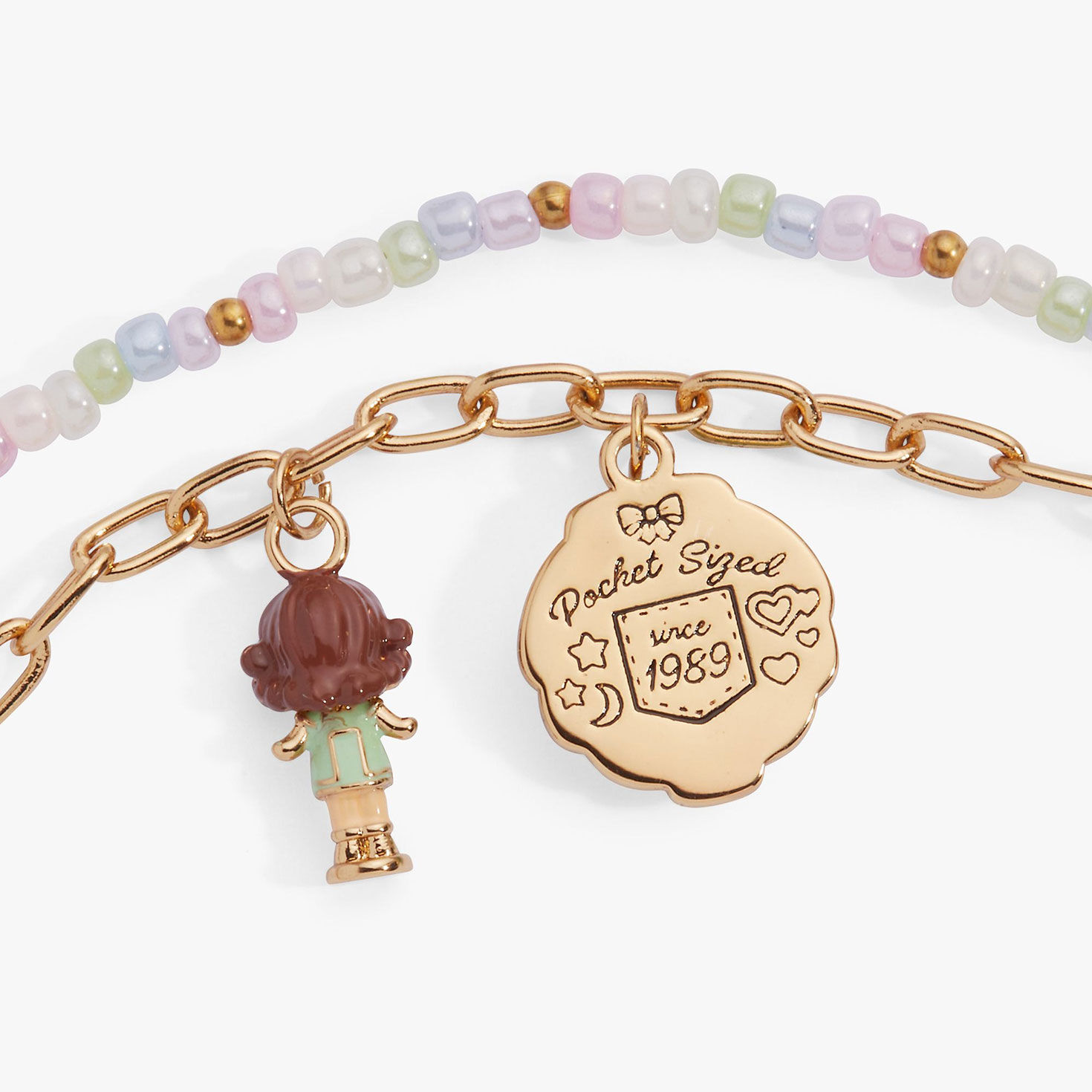 Alex And Ani Polly Pocket&trade; 2 Row Charm Bracelet upclose view image number 5
