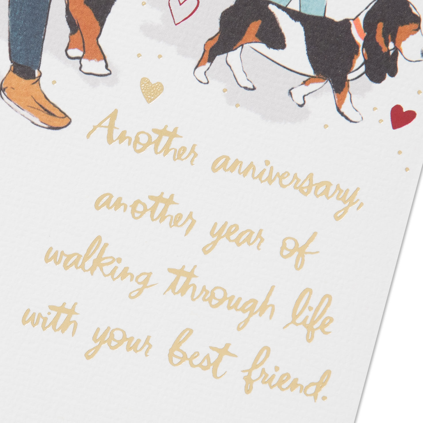 Couple Walking Two Dogs Anniversary Card  image number 4