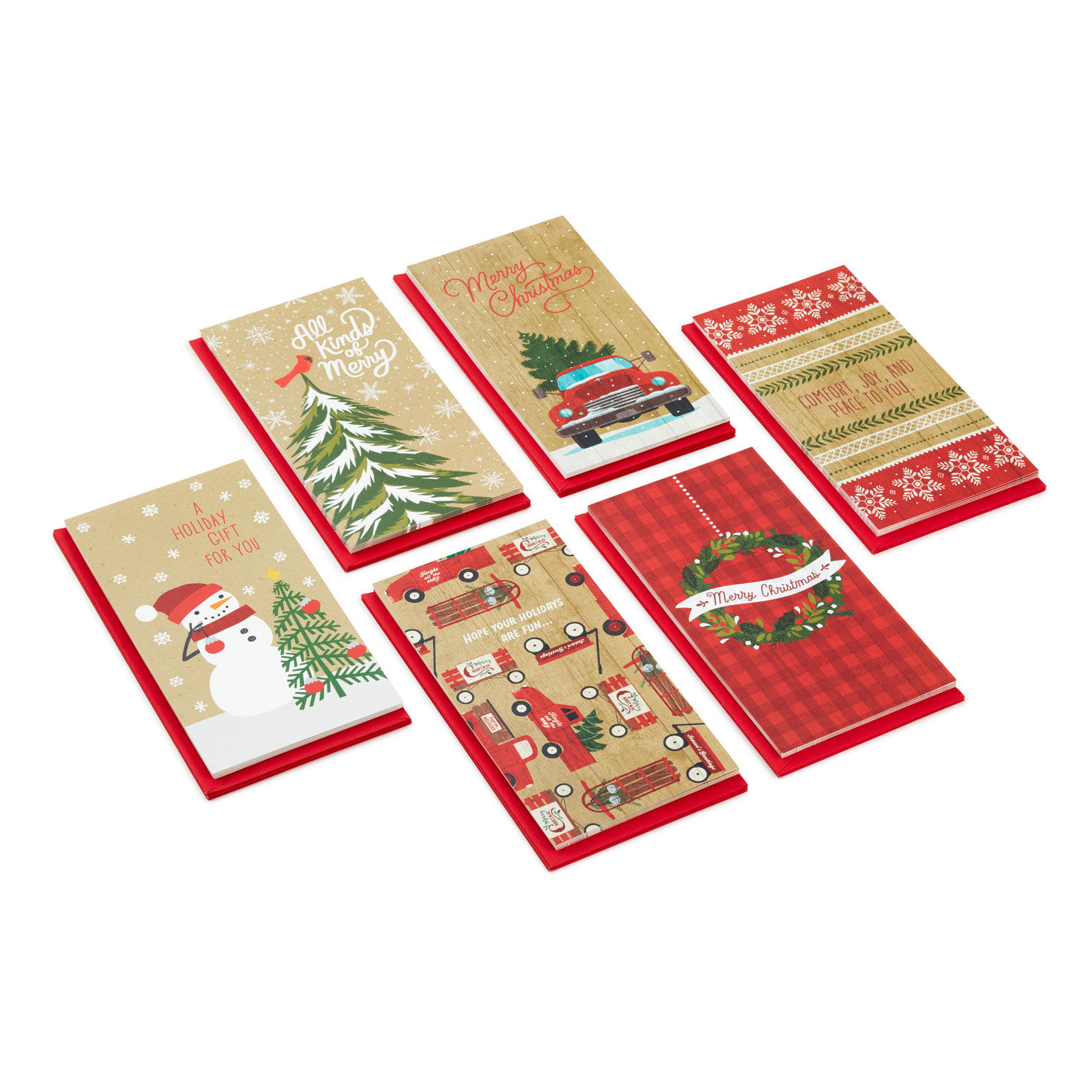 Rustic Designs Assorted Money Holder Christmas Cards, Box of 36