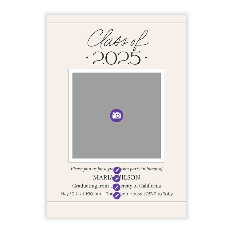 Sophisticated Simplicity Class of 2025 Graduation Invitation, , large image number 5