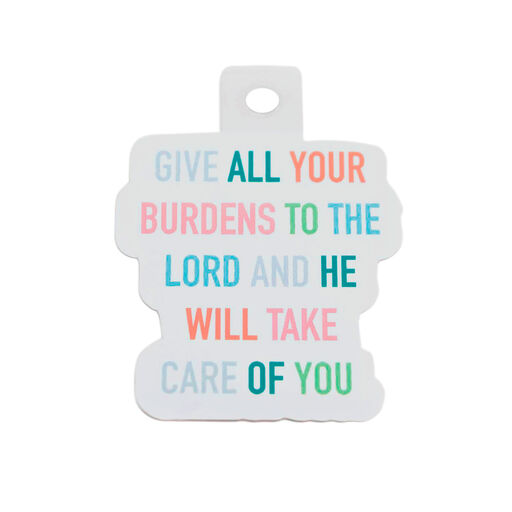 Mary Square He Will Take Care of You Religious Waterproof Sticker, 