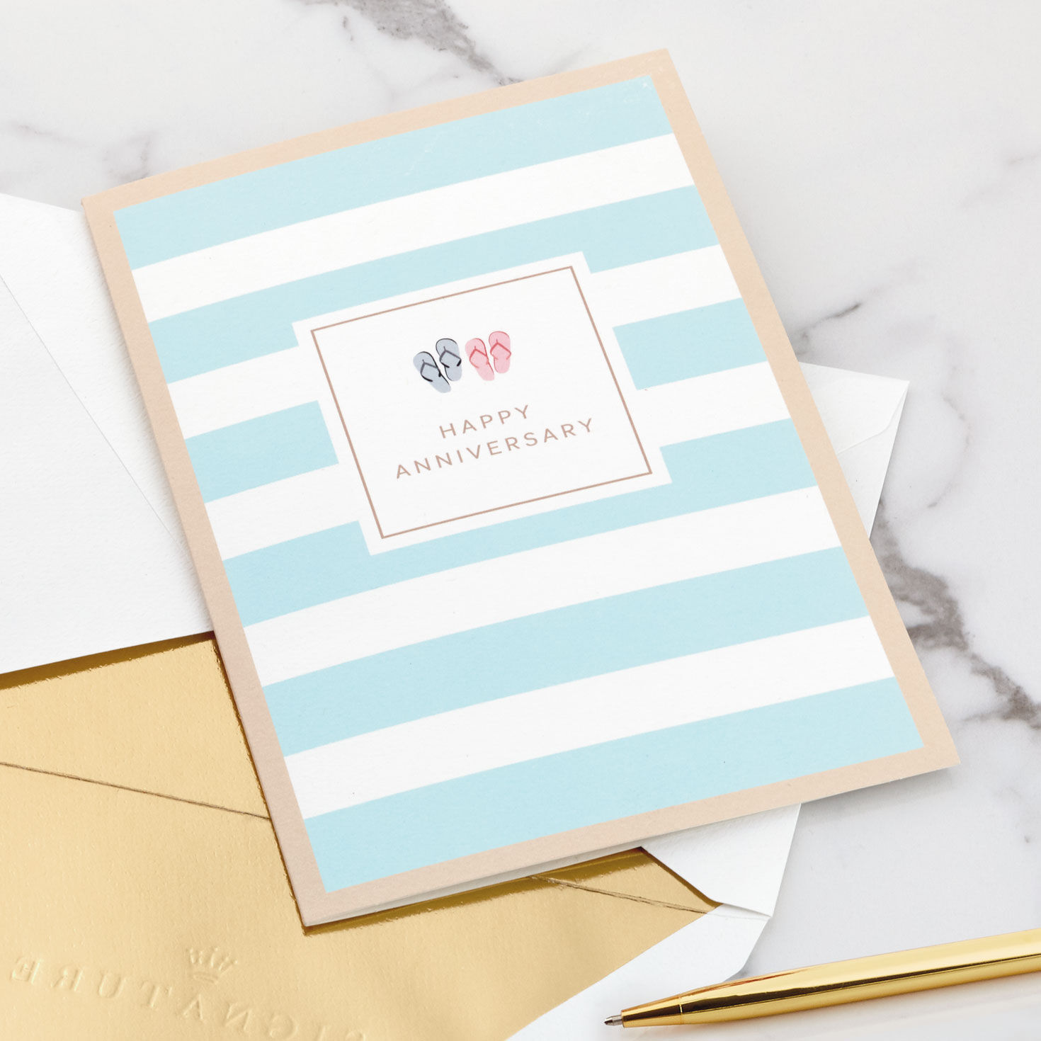 Tropical Beach Scene 3D Pop-Up Anniversary Card, , large image number 5