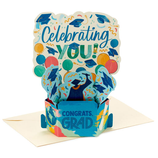 Celebrating You 3D Pop-Up Graduation Cards, Pack of 8, 