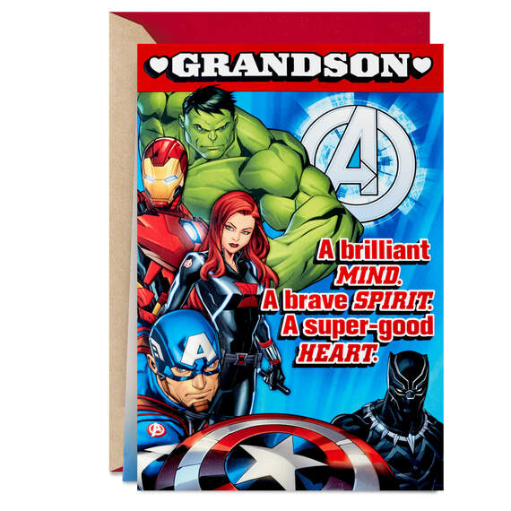 Marvel Avengers Avenger in Training Pop-Up Valentine's Day Card for Grandson