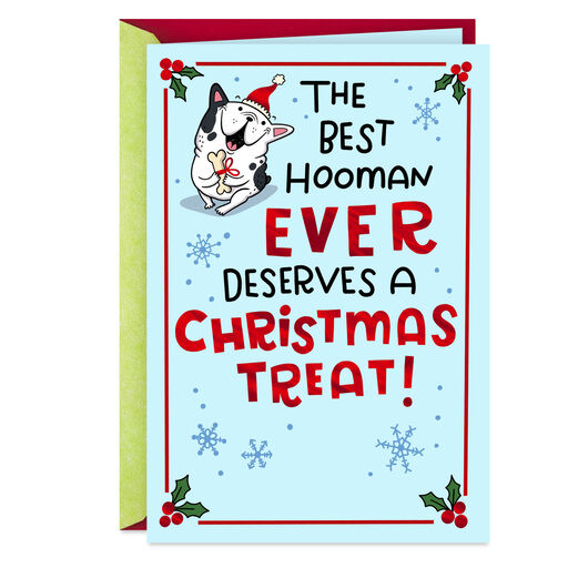 Best Hooman Ever Funny Christmas Card From Dog, 