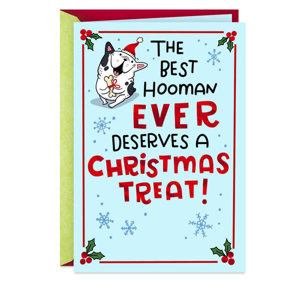 Best Hooman Ever Funny Christmas Card From Dog, , large image number 1