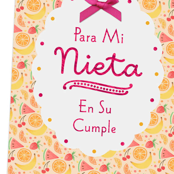 Hugs and Wishes Spanish-Language Birthday Card for Granddaughter, , large image number 4