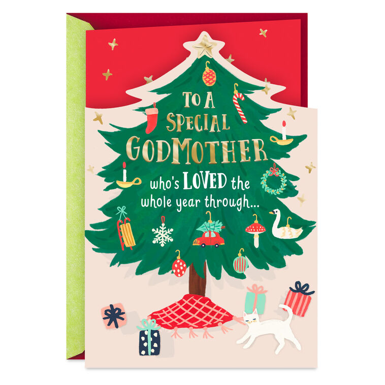 Counting My Blessings Christmas Card for Godmother