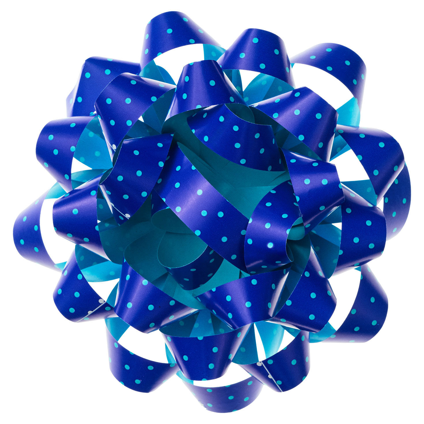 4.6" Turquoise Mini Dots on Blue Gift Bow