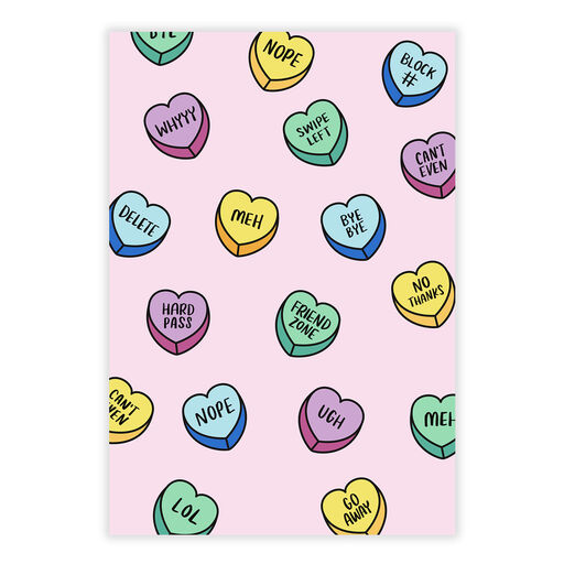 Candy Hearts Funny Folded Valentine's Day eCard, 