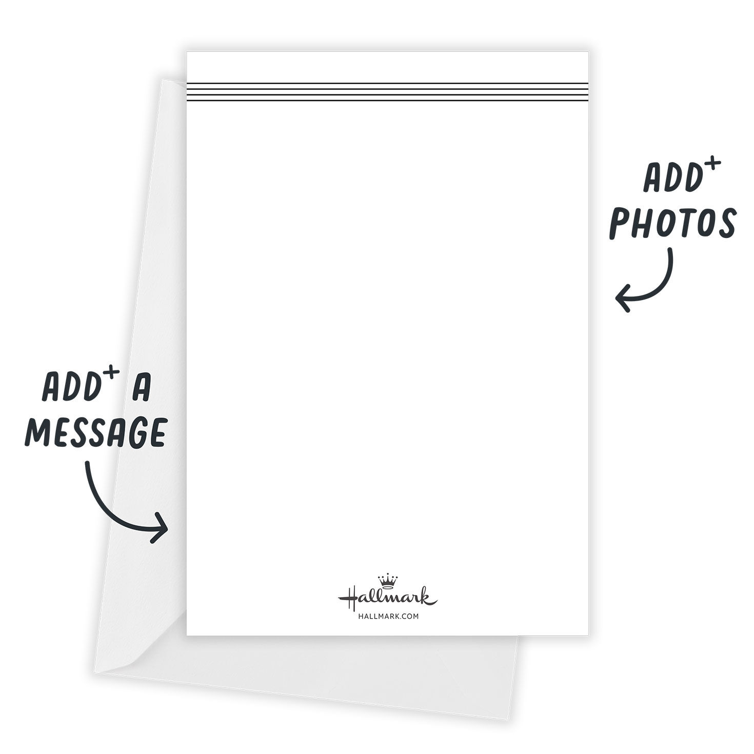 Simple Mistletoe Personalized Christmas Photo Card Card back with Envelope indicating personalization image number 3