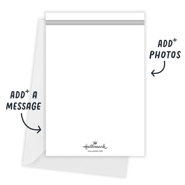 Simple Mistletoe Personalized Christmas Photo Card Card back with Envelope indicating personalization image number 3
