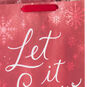 Let It Snow Weathered Red Large Holiday Gift Bag Handle Detail image number 4
