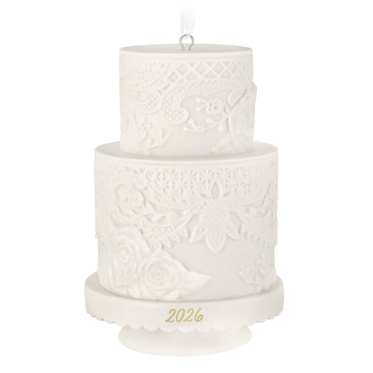 Wedding Cake 2026 Porcelain Ornament