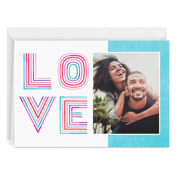 Personalized Rainbow Lettering Love Photo Card