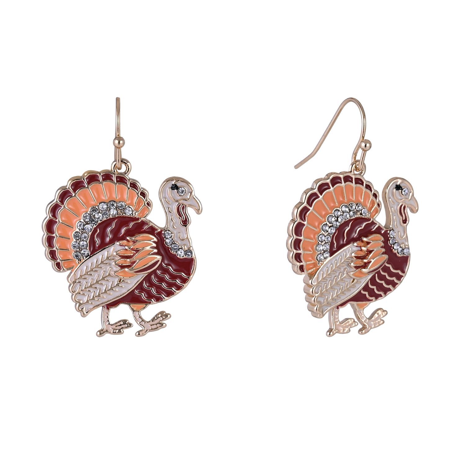 Enamel Turkey Earrings
