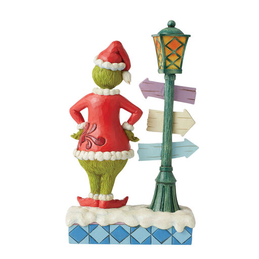 Jim Shore Grinch By Lit Lamppost Figurine, 10.24", 