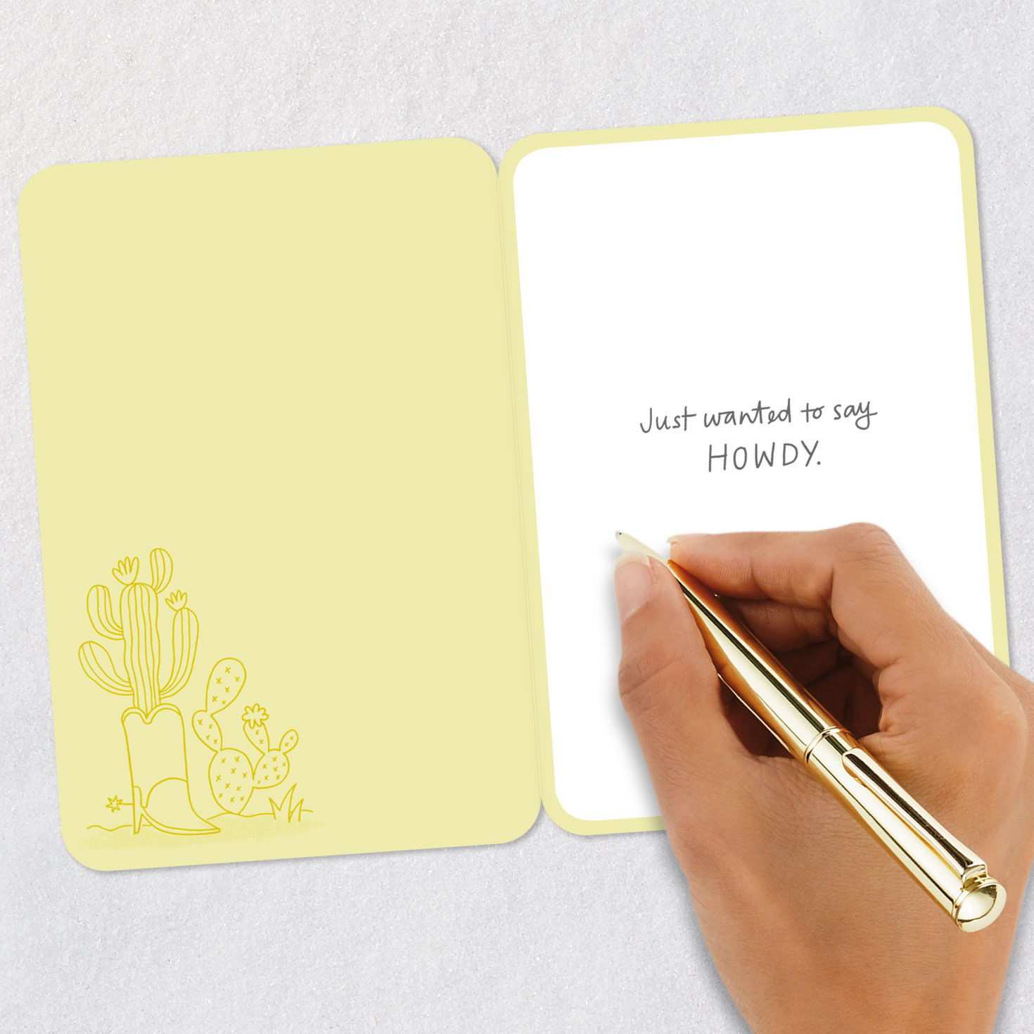 Yippie Hi Yay Pun Cowboy Cat Thinking of You Card Signing card image number 6