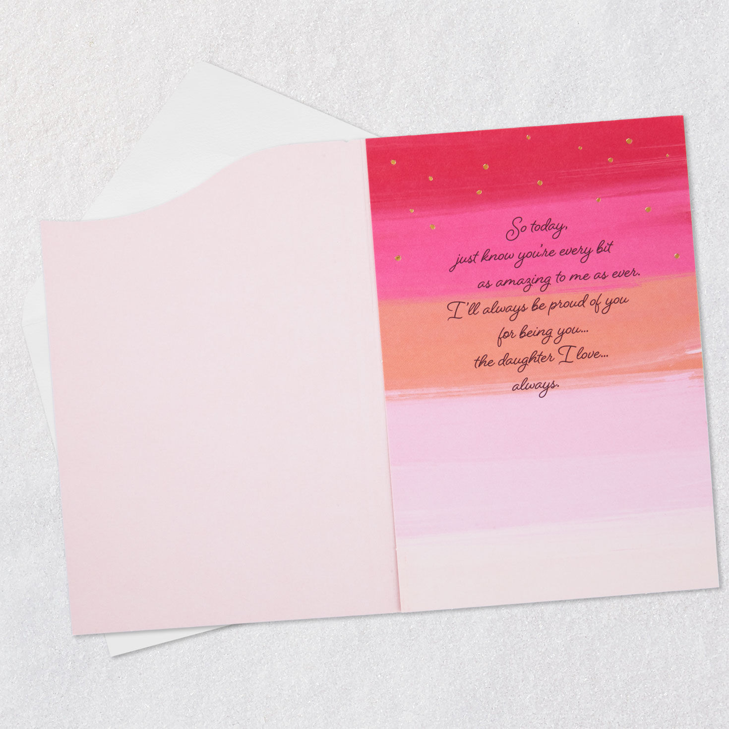 Pink Brush Strokes Birthday Card Open card with envelope image number 3
