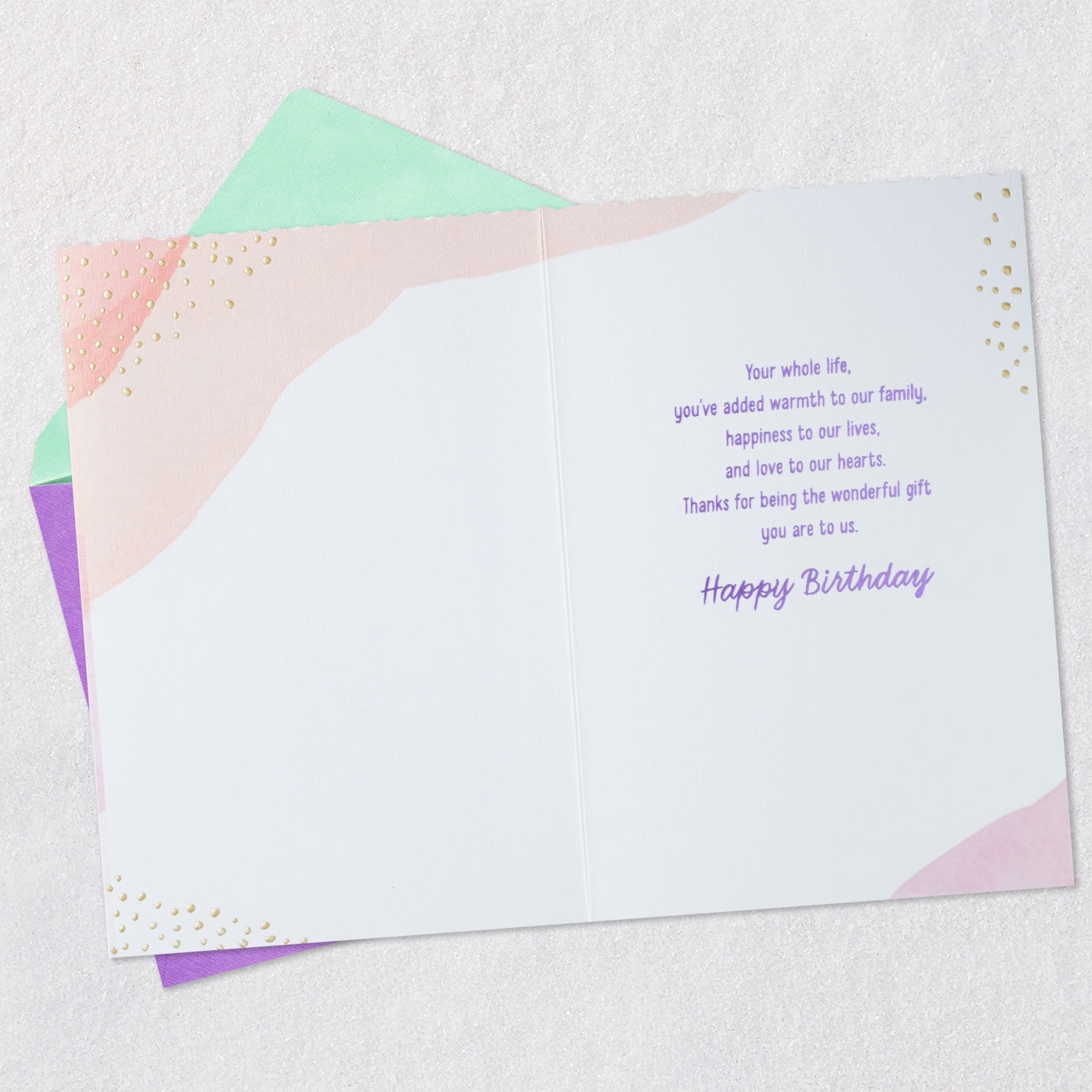 Pastel Abstract Granddaughter Birthday Card Open card with envelope image number 3