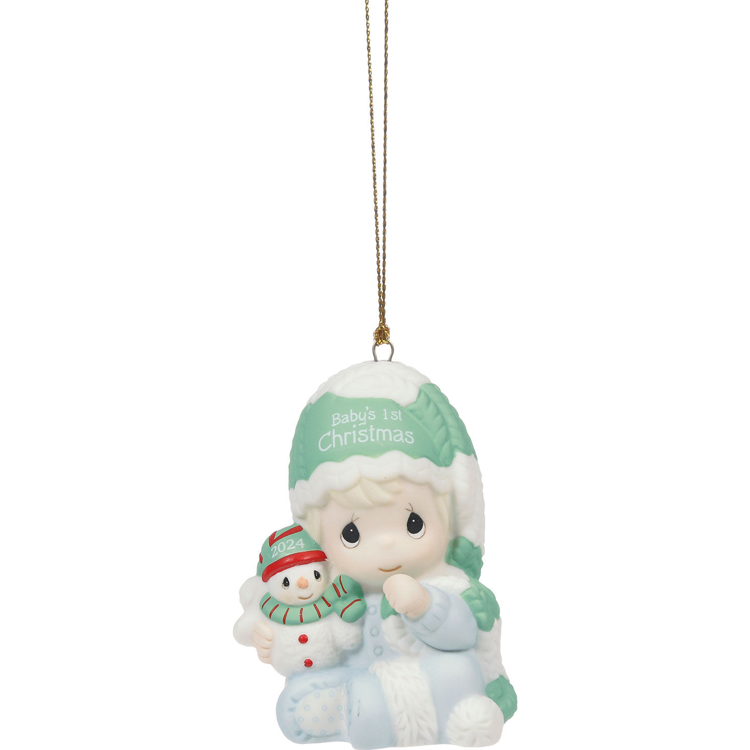 Precious Moments Baby's First Christmas 2024 Dated Boy Ornament, 2.8"