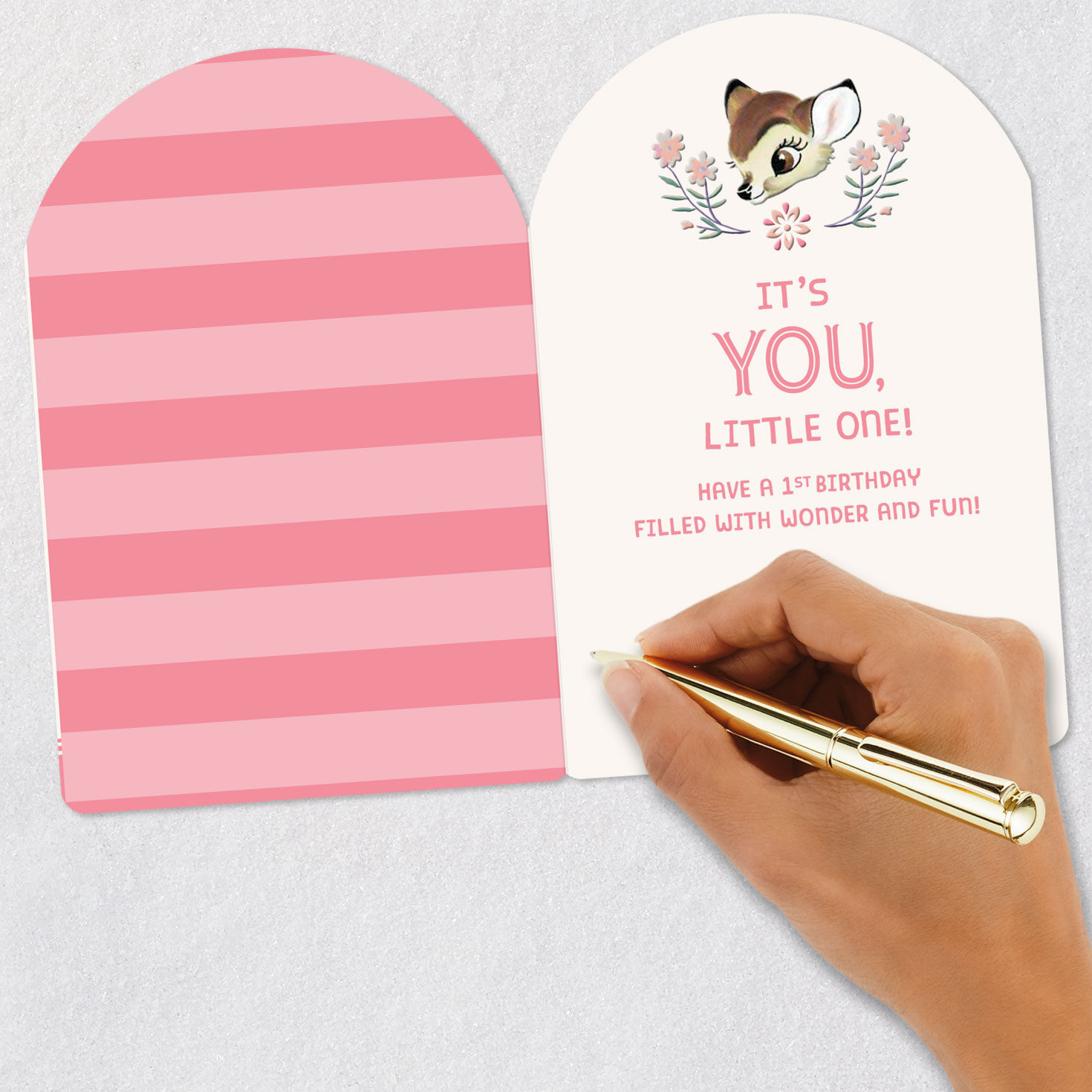 Disney Bambi and Butterfly Girls First Birthday Card signing card image number 6