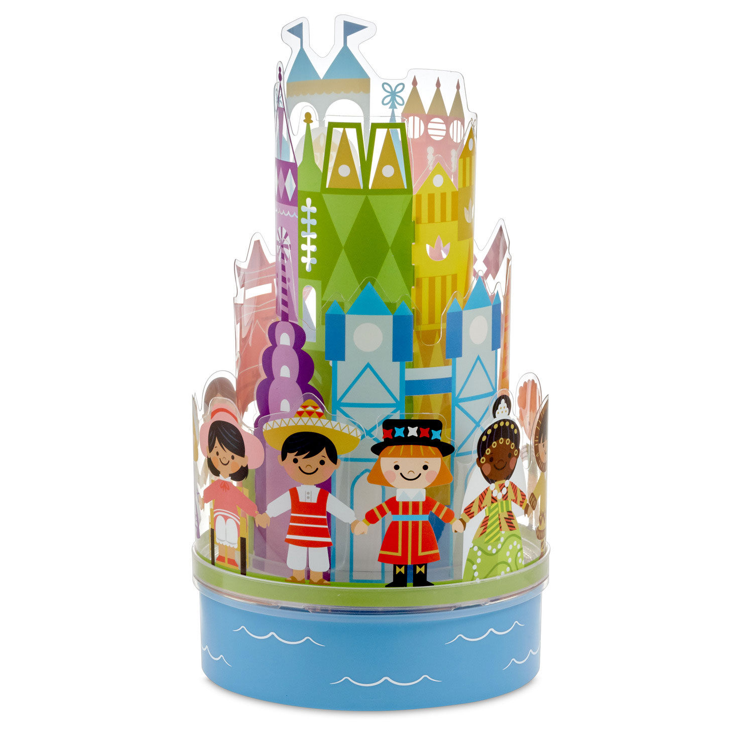 Disney It's a Small World Rotating Lamp With Sound back not lit image number 5