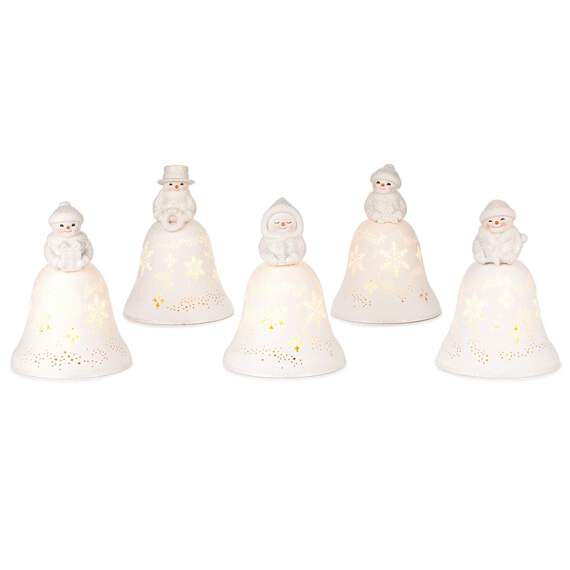 Snowmen Bell Choir Musical Decorations With Light, Set of 5, , large image number 4