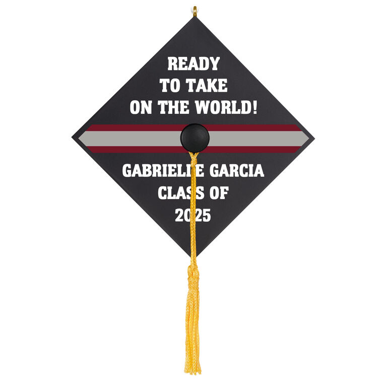 Graduation Cap Personalized Ornament, Custom Text