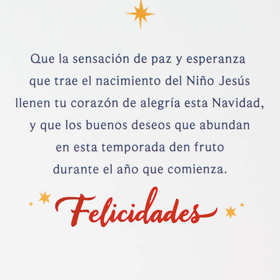 Peace, Hope, Joy Spanish-Language Christmas Card, , large image number 2